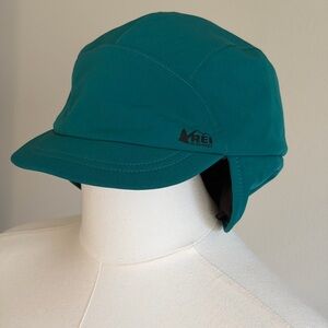 REI CO-OP Unisex Insulation Waterproof Earwarmer Flaps Lining Teal Hat-S/M